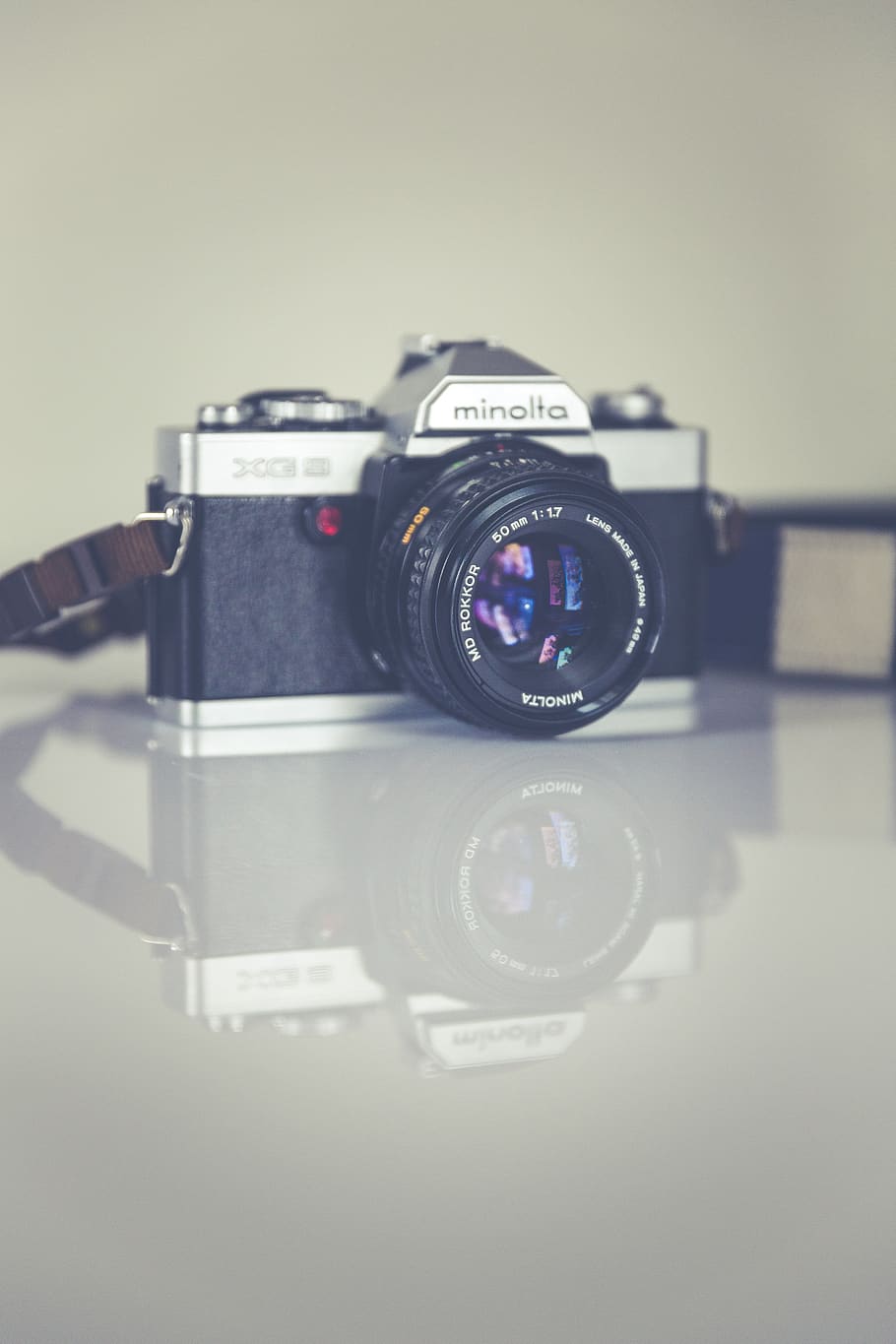 Silver Minolta Dslr Camera, black, classic, design, equipment HD wallpaper