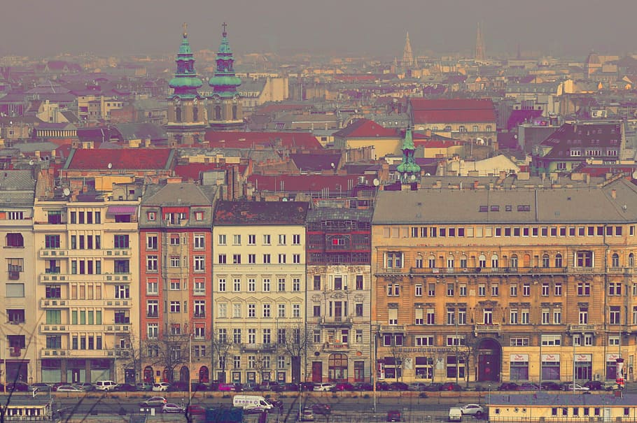 view, city, cityscape, construction, architecture, building HD wallpaper