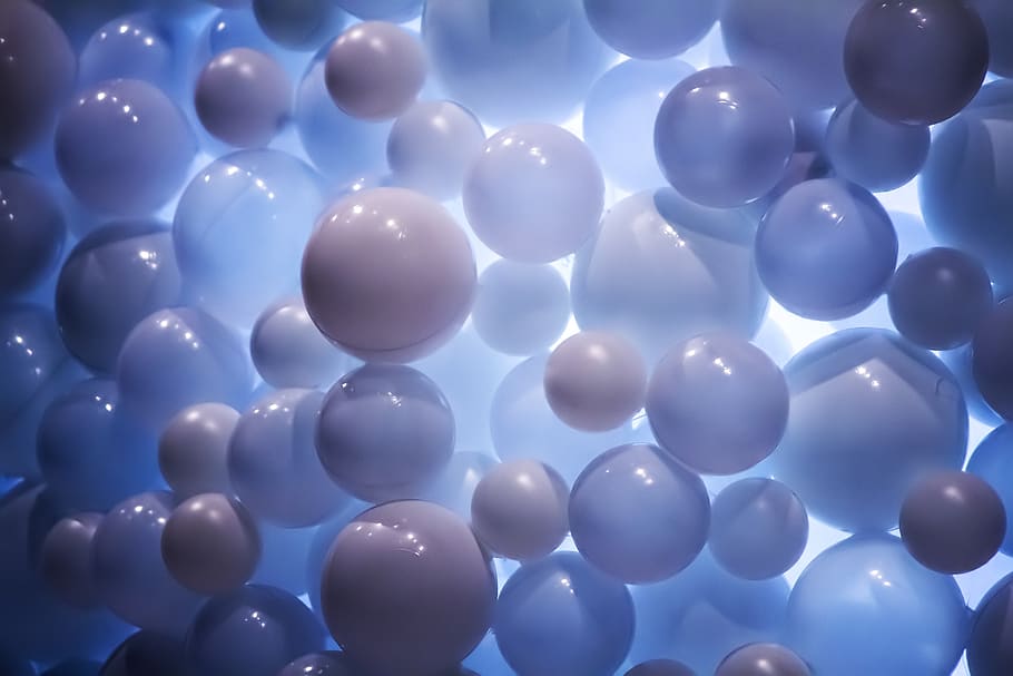 white, blue, bright, balls, circle, many, round, dark, particle HD wallpaper