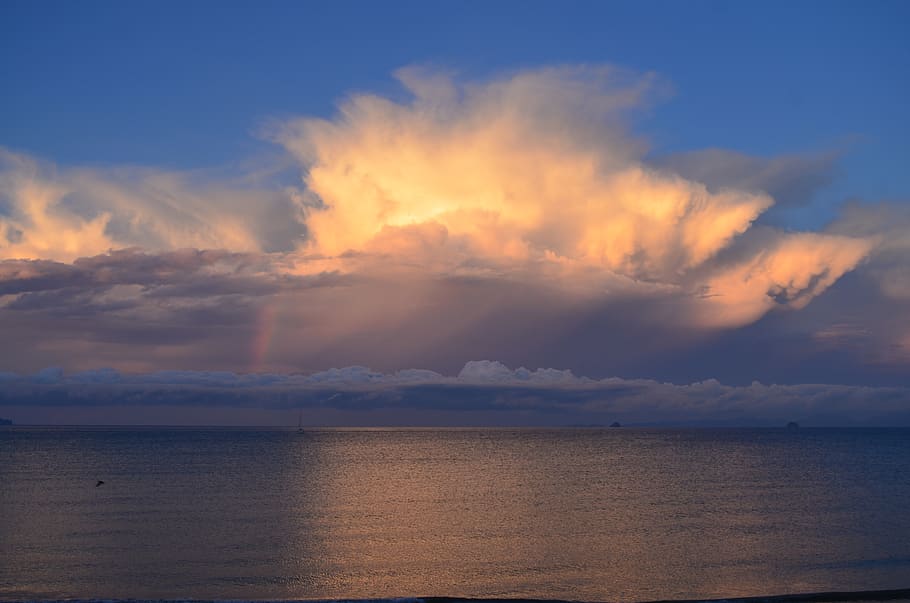 sunset, clouds, sea, thailand, light, water, sky, cloud - sky HD wallpaper