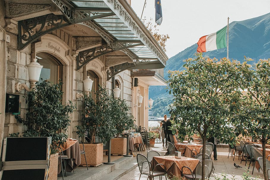 restaurant surrounded by trees, architecture, building exterior HD wallpaper