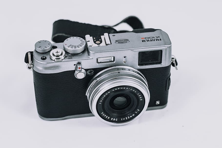 Black and Gray Fujifilm Camera, Analogue, antique, aperture, classic HD wallpaper