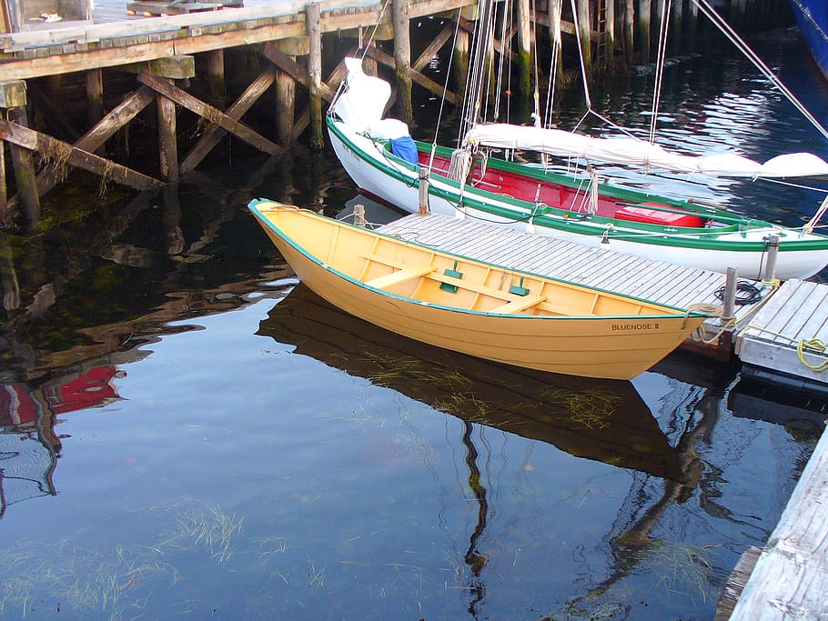 canada, lunenburg, water, reflections, nova scotia, sail boat HD wallpaper