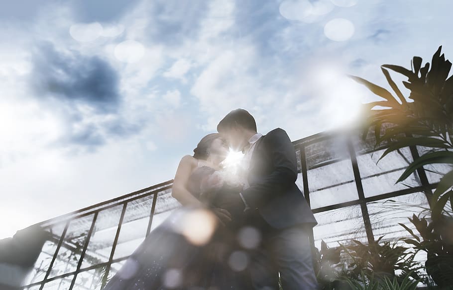 water, wedding, contract, love, flare, sky, lens flare, real people HD wallpaper