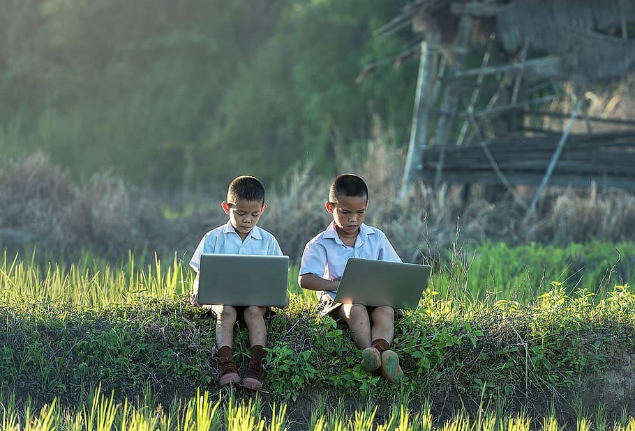 laptop, technology, kid, child, human, activity, computer, wireless technology HD wallpaper