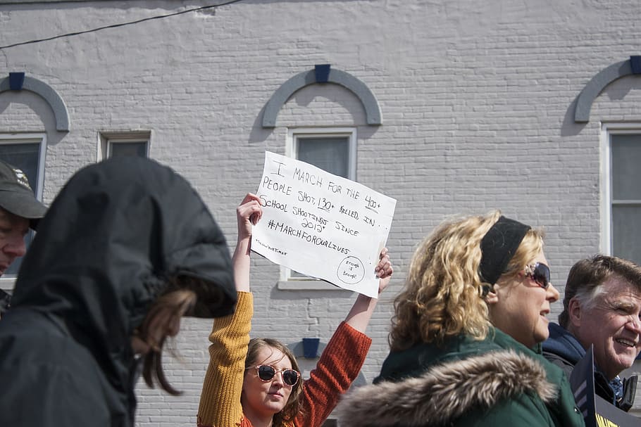 white printer paper, march, sign, protest, live, parkland, shooting HD wallpaper