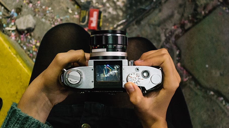 person holding gray camera, photography themes, technology, human hand HD wallpaper