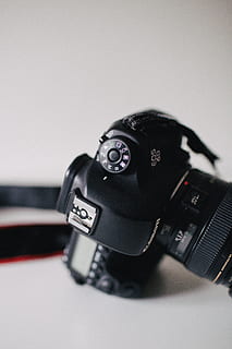 black Canon EOS 6D on white surface, camera, electronics, digital camera HD wallpaper