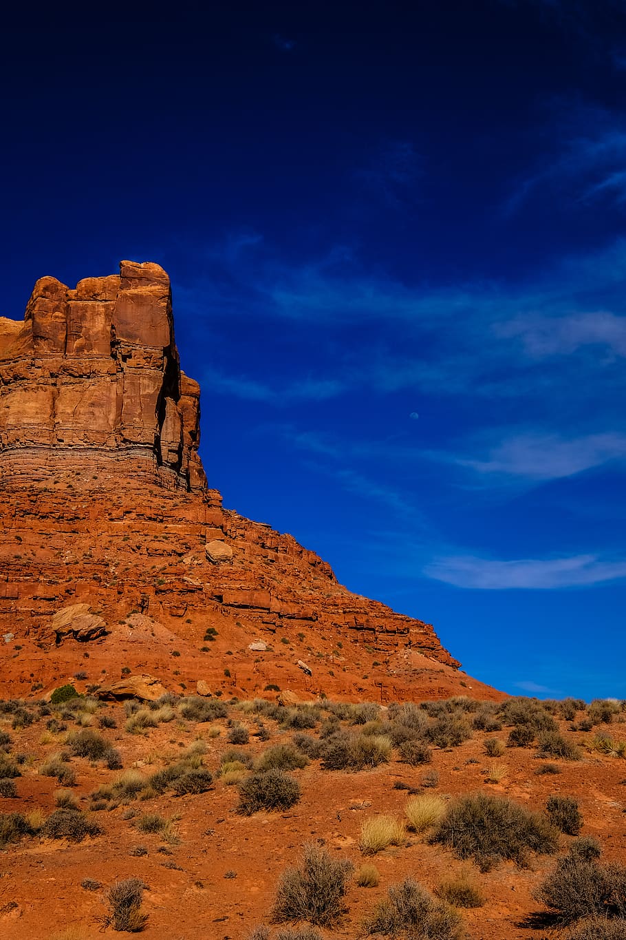 Brown Rock Formation at Daytime, arid, clouds, daylight, desert HD wallpaper