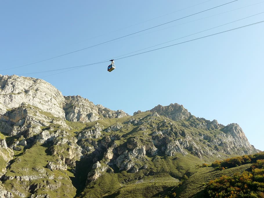picos de europa, mountains, fuente de, cable car rides, cantabrian mountain range, HD wallpaper