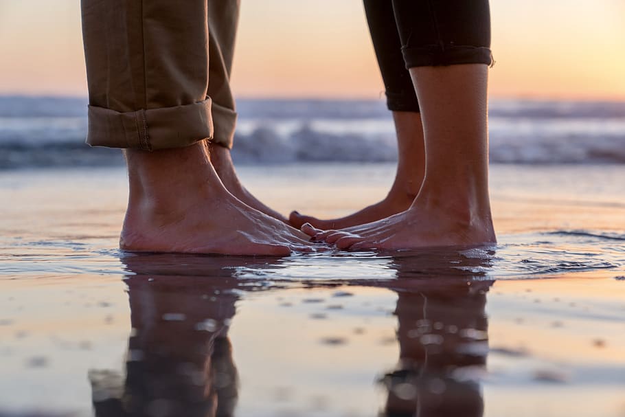 memory, beautiful, ocean, couple, love, romance, californium HD wallpaper