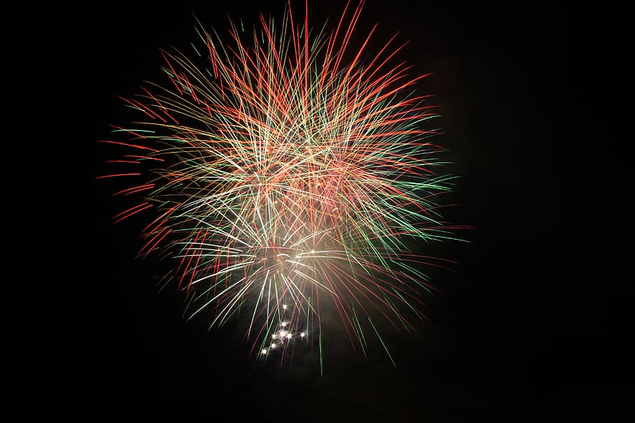 Fireworks, beautiful, bright, celebration, colorful, dark, energy, HD wallpaper