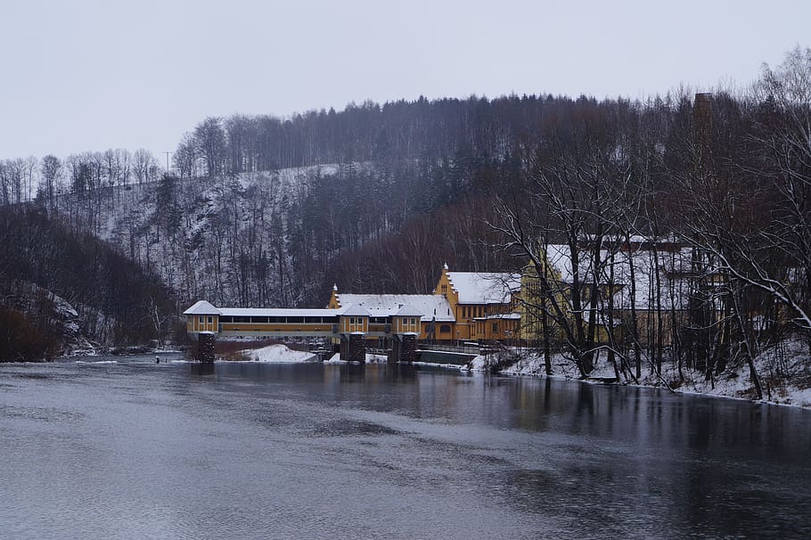 wintry, waters, nature, winter, cold, snow, ice, frost, snowfall HD wallpaper