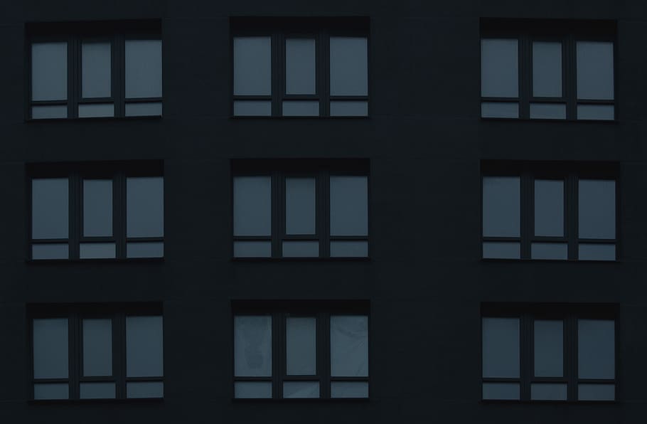 rectangular black frame illustration, silhouette, window, texture, HD wallpaper