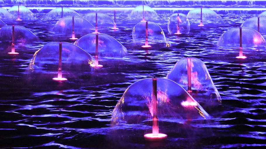 illuminated, water, night, no people, lighting equipment, glowing HD wallpaper