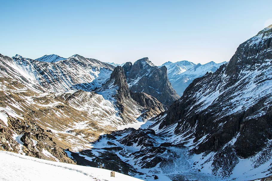 snow capped mountains at daytime, scenics - nature, beauty in nature HD wallpaper