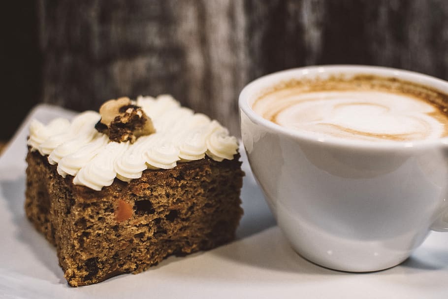 White Ceramic Teacup Near Baked Bread, beverage, caffeine, cake HD wallpaper