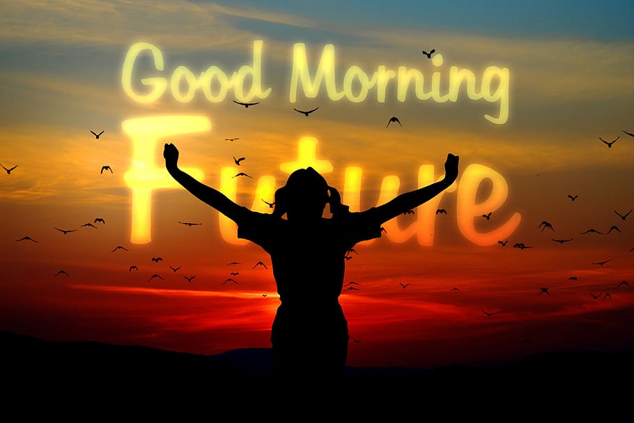 children, silhouette, cheers, forward, positive, view, joy HD wallpaper