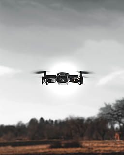 black drone on flight, flying, animal, bird, transportation, vehicle HD wallpaper