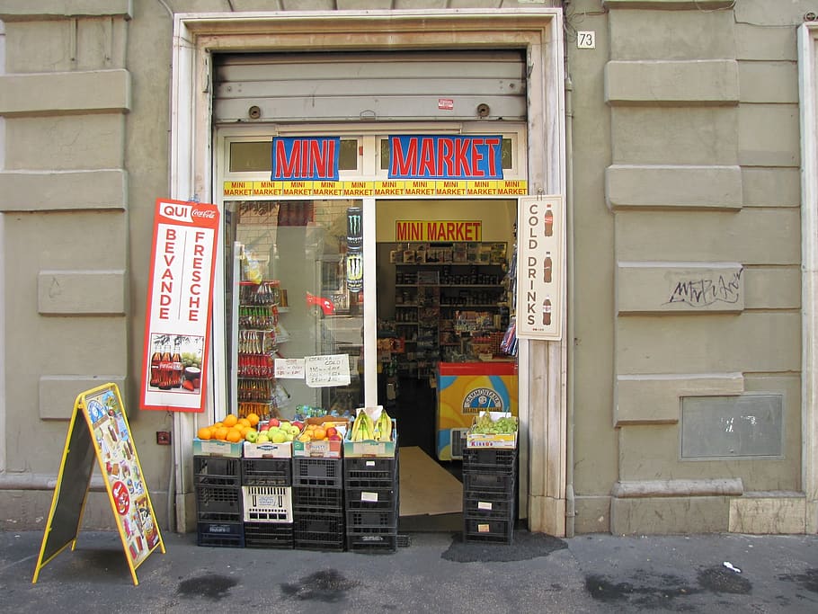 italy, rome, store, architecture, food and drink, building exterior HD wallpaper