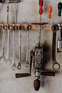 Set of ring and open-end wrench, workshop, garage, tools, repair HD wallpaper