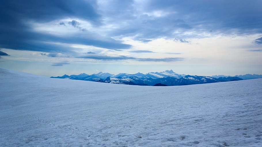 austria, alps, snow, ice, glacier, blue, dark sky, expedition HD wallpaper