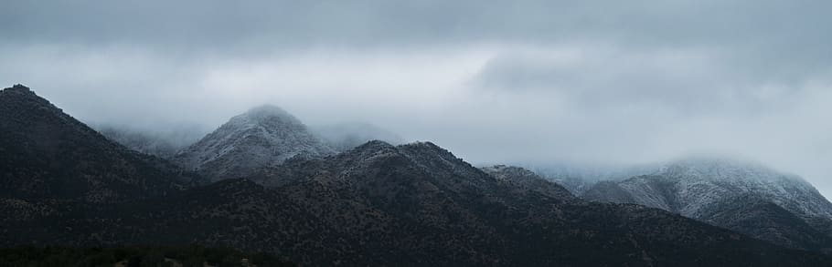 Panoramic Photography of Mountains, clouds, cloudy, environment HD wallpaper