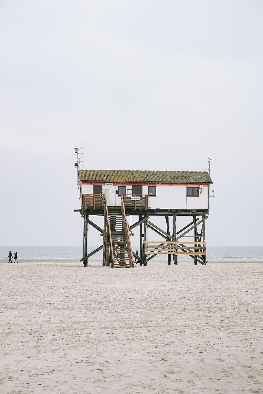 St. Peter-Ording in Germany, architecture, atmosphere, beach HD wallpaper