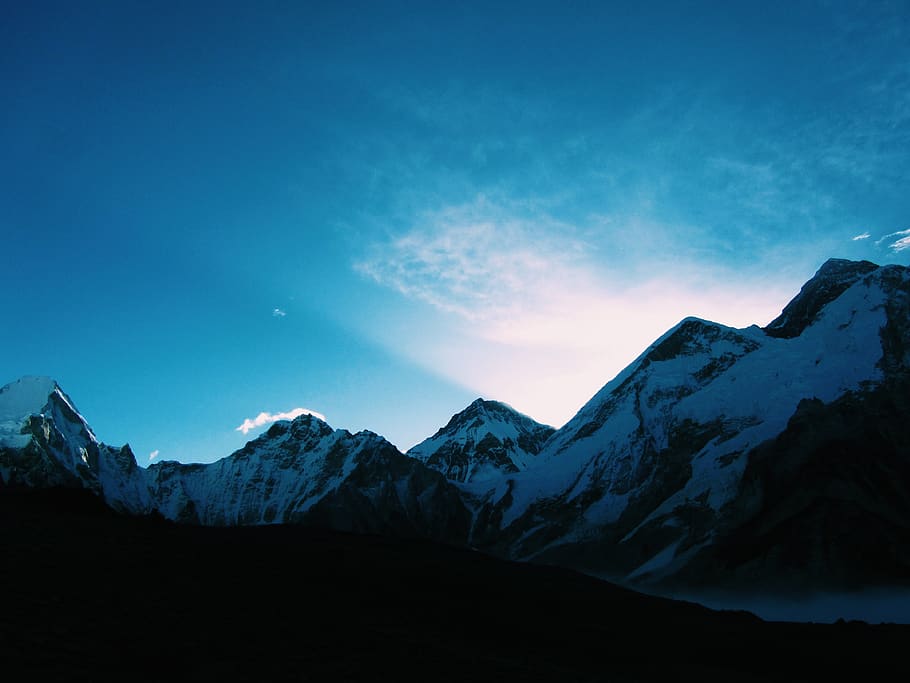 HD wallpaper: white mountains, nepal, snow, kala patthar, khumjung, sunrise  | Wallpaper Flare