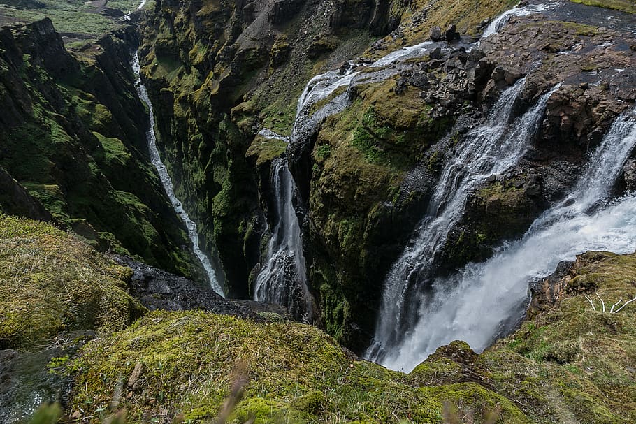 Time Lapse Photography of Waterfalls, cliff, daylight, environment HD wallpaper
