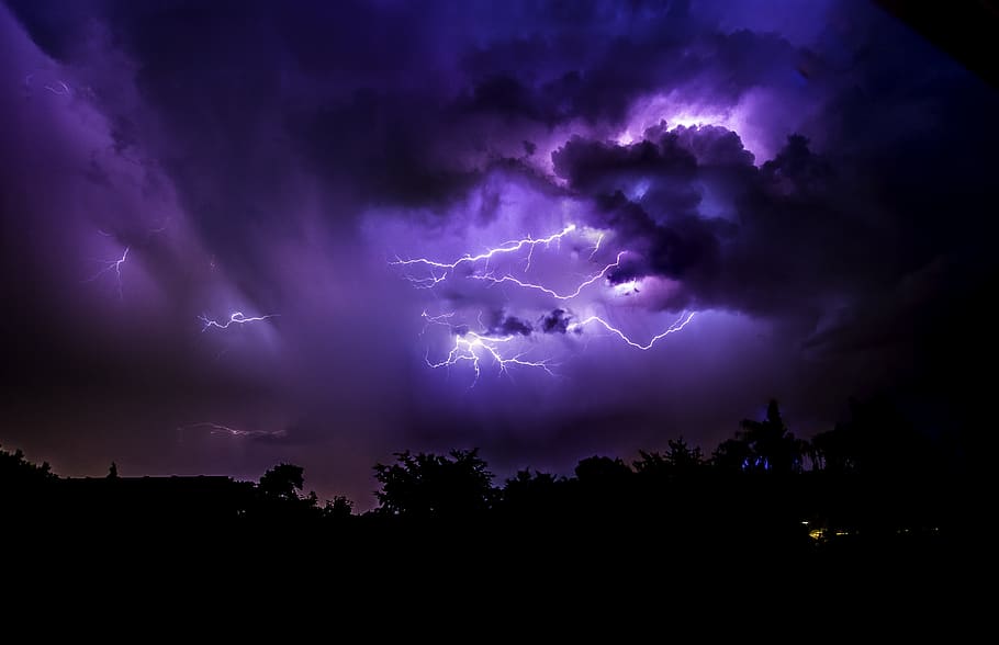 thunderstorm, nature, sky, forward, flash, clouds, dramatic HD wallpaper