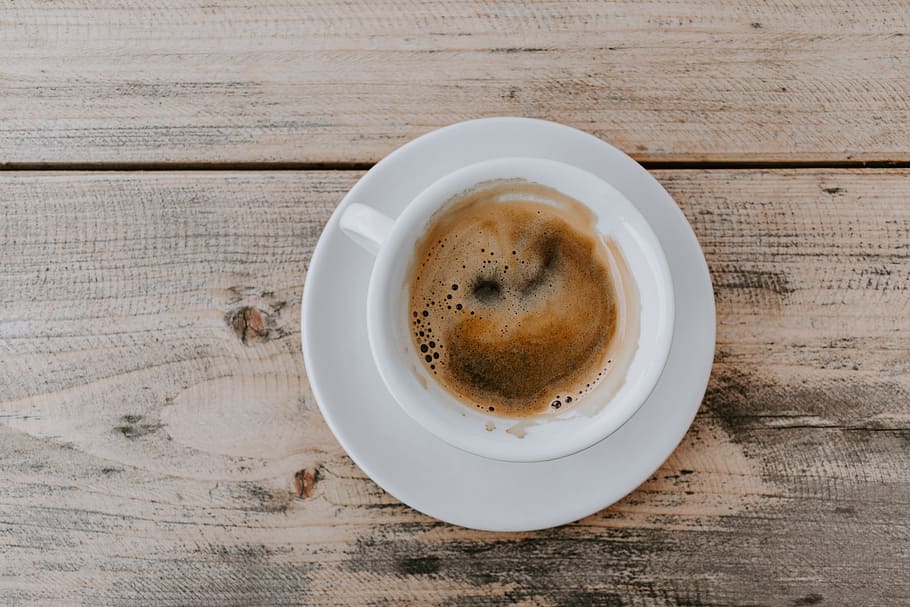 cup of coffee, drink, line, horizontal, wood, table, wooden, stand HD wallpaper