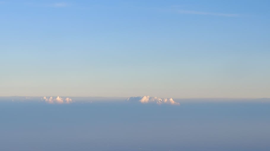 skyline, blue, clouds, horizon, tranquility, copy space, tranquil scene HD wallpaper