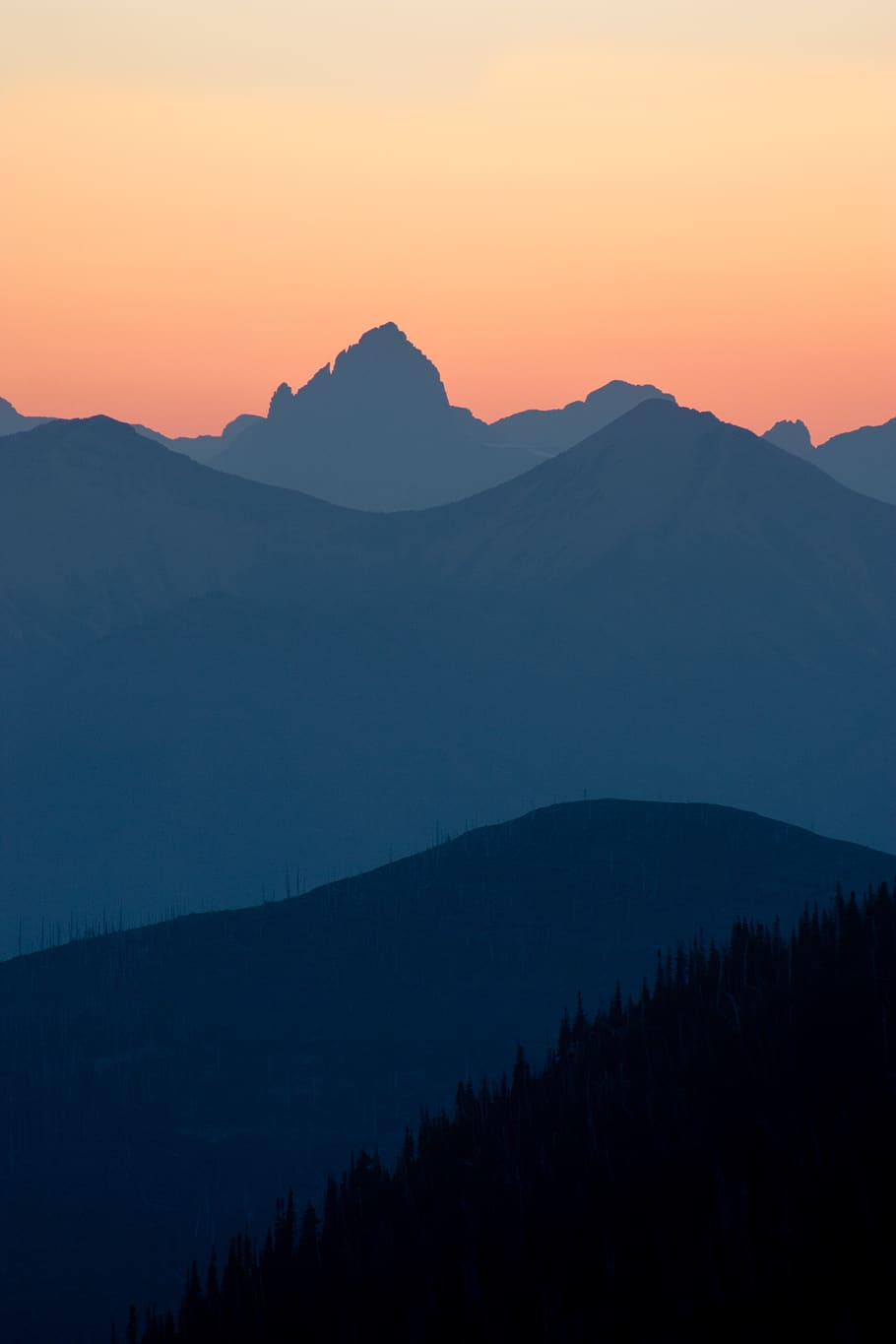 mountain during golden hour, sky, sunset, beauty in nature, silhouette HD wallpaper