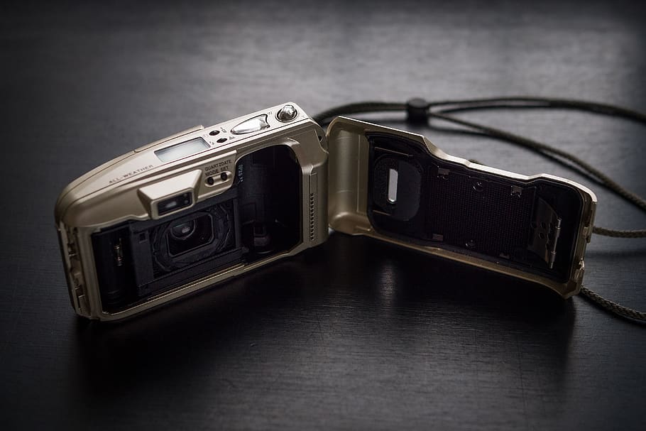 gray and black point-and-shoot camera, electronics, wristwatch HD wallpaper