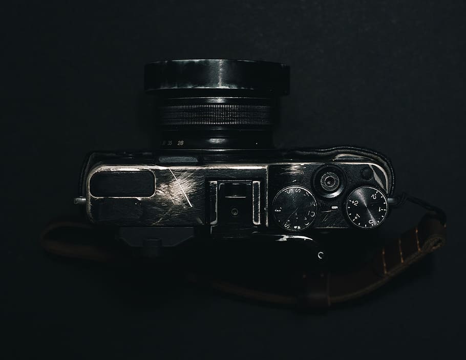 old, camera, scratched, black, background, wallpaper, lens HD wallpaper