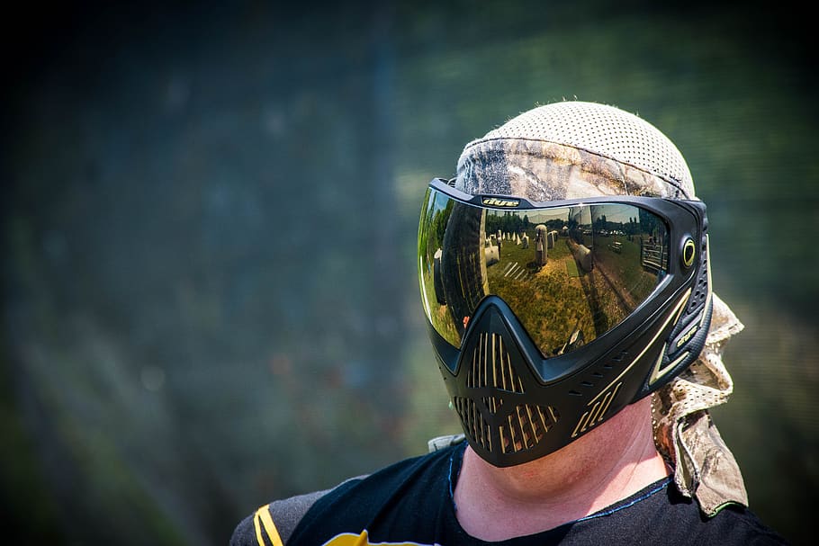 mask, paintball, lens, player, extreme, equipment, team, outdoor, HD wallpaper