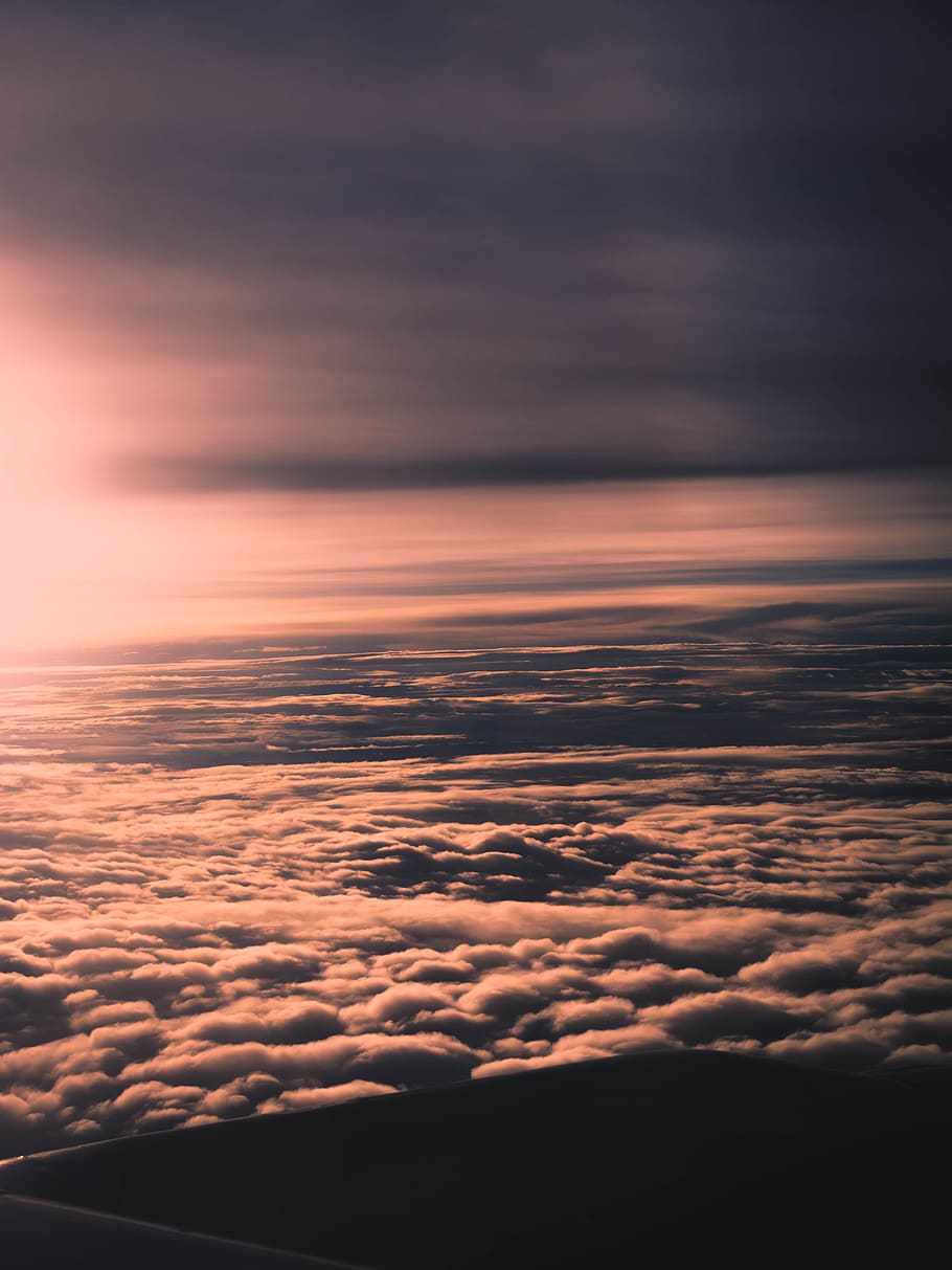 clouds, plane, sunset, sunrise, india, sky, above, cloud - sky HD wallpaper