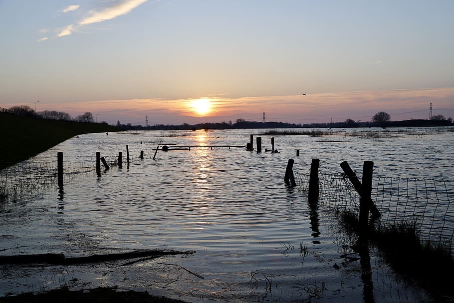 netherlands, loo, sunset, sky, water, scenics - nature, post HD wallpaper