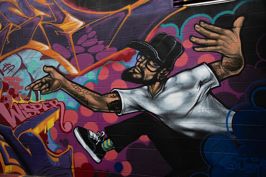 male-printed mural, painting, art, graffiti, person, human, hand HD wallpaper