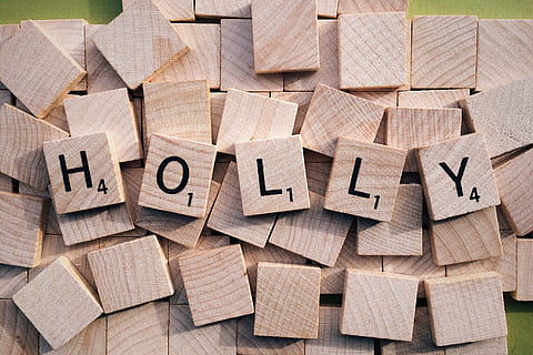 Holly Scrabble, alphabet, close-up, cube, design, numbers, shape HD wallpaper