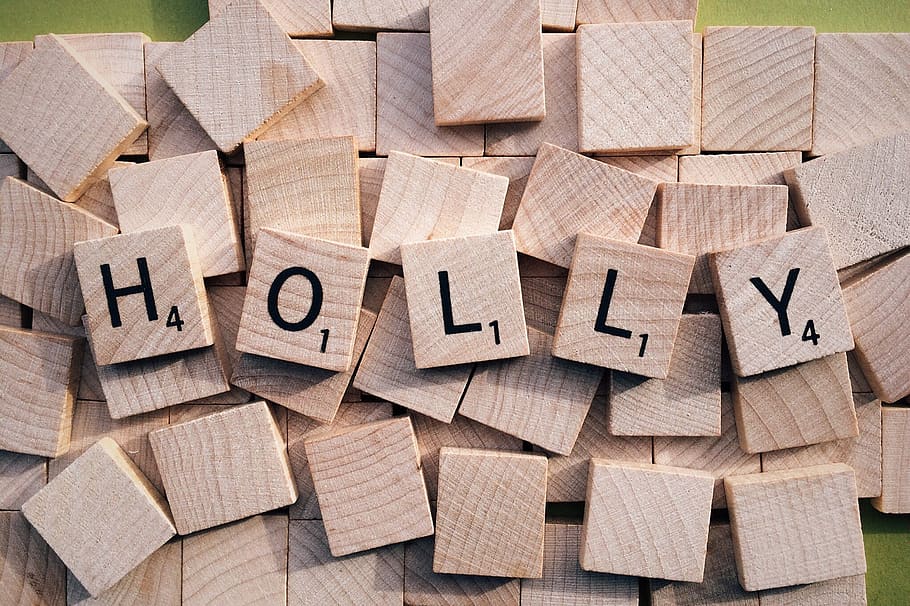 Holly Scrabble, alphabet, close-up, cube, design, numbers, shape HD wallpaper