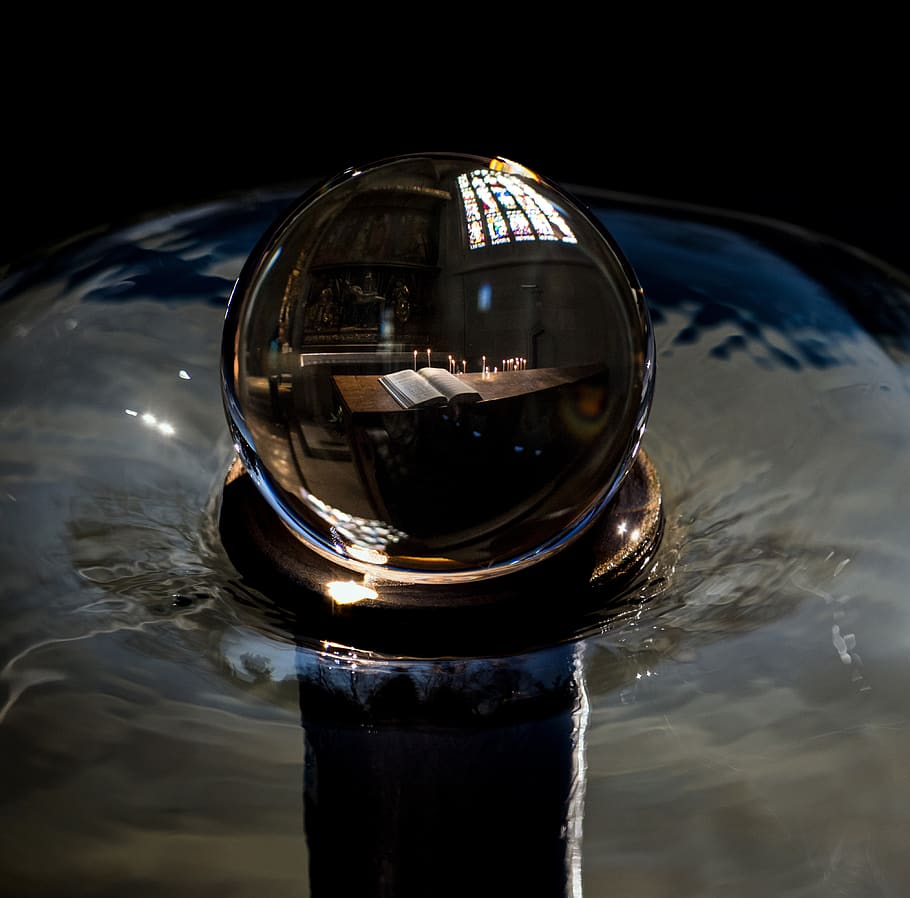 ball, composing, mood, water, fountain, hymnal, church, candles HD wallpaper