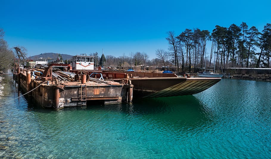 river, ship, kahn, scrap iron, moored, create, wreck, ship wreck HD wallpaper