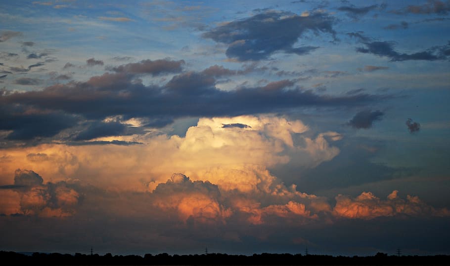 sky, sunset, abendstimmung, dusk, landscape, cloud - sky, beauty in nature HD wallpaper