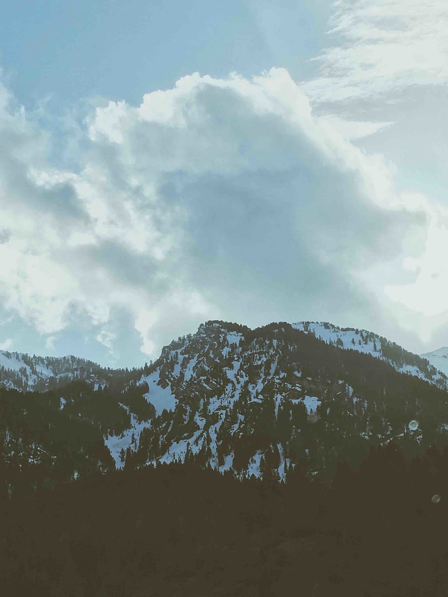 mountain, cloud, winter, snow, utah, cloud - sky, beauty in nature HD wallpaper