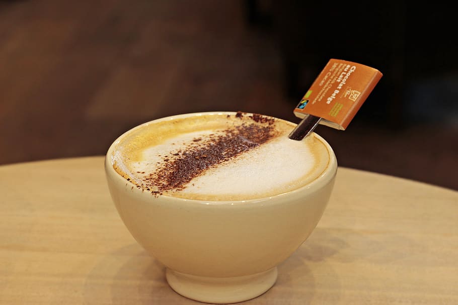 cappuccino, coffee, cafe, drink, caffeine, food, table, tasty HD wallpaper