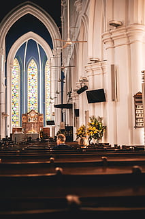 couple inside church, building, architecture, human, person, altar HD wallpaper
