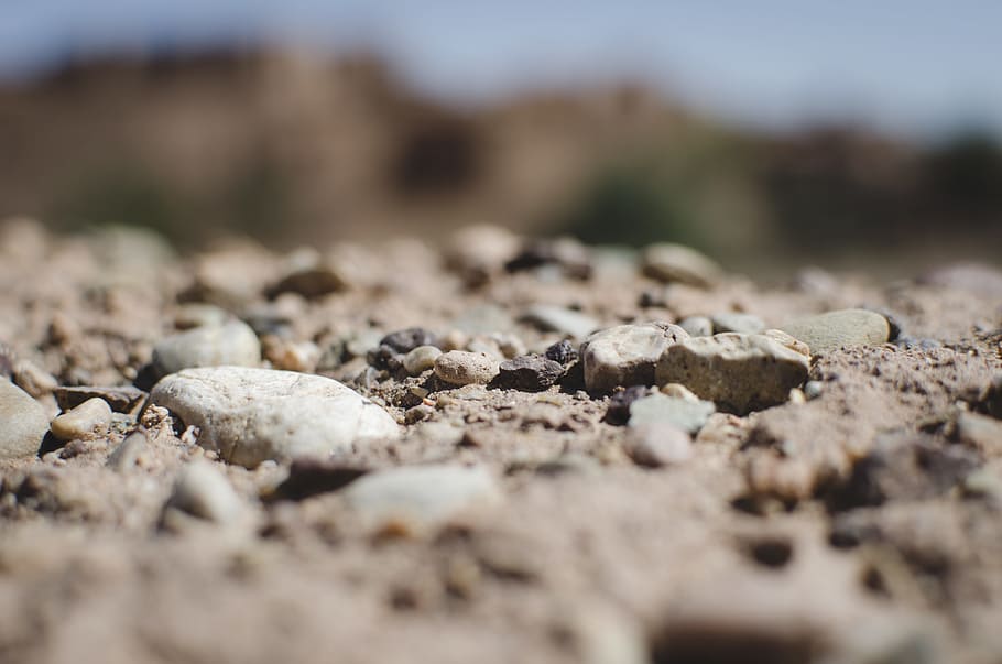 sand, earth, dry, rocks, blurred background, close -up, daylight HD wallpaper