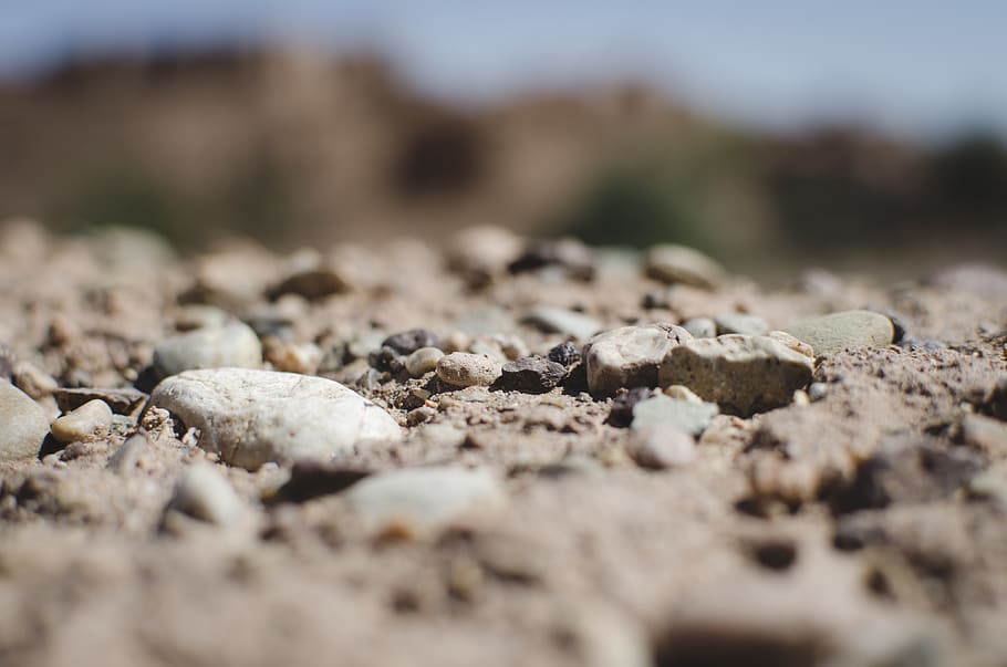 Gray Sands Closeup Photo, blurred background, daylight, dry, earth HD wallpaper